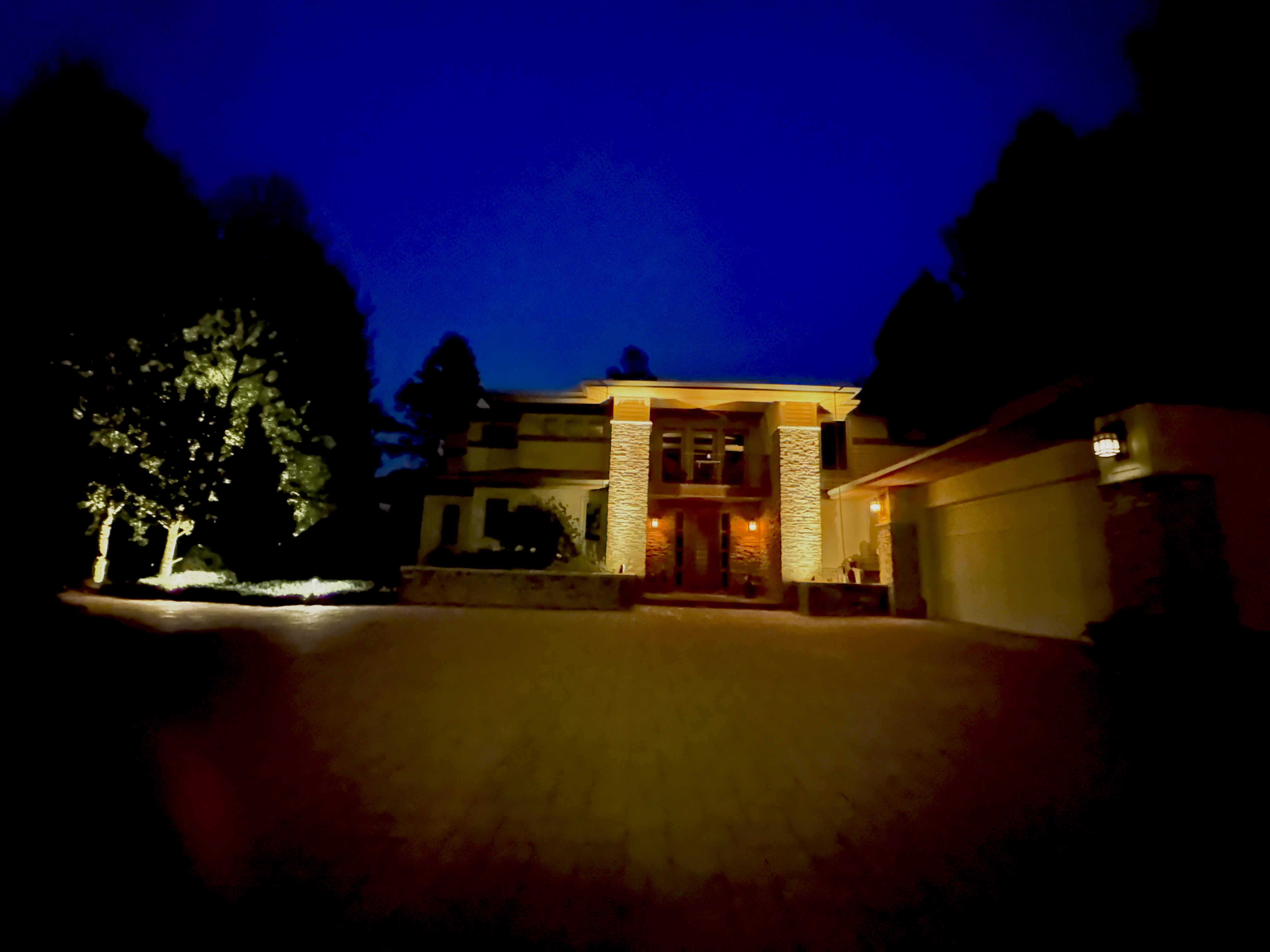 Night-lit Main Entrance